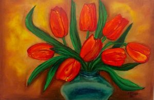 Obraz - Czerwone tulipany